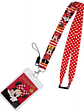 PORTA CREDENCIAL DISNEY  Cordón con Tarjetero - Lunares Rojos Minnie - Miniatura 2