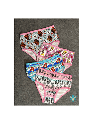ROPA INTERIOR NIÑA DISNEY PRINCESAS 4 PACK