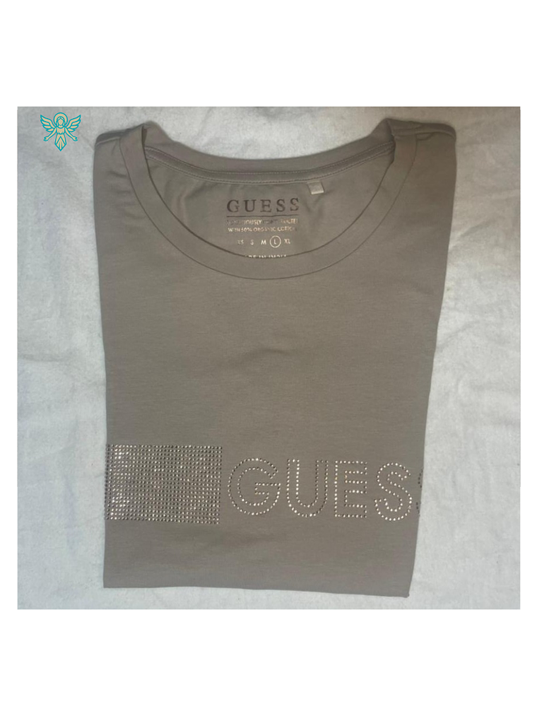 POLERA GUESS BEIGE BRILLO MUJER 1
