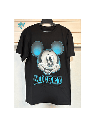 Polera Disney Mickey Camiseta para Adulto Que Brilla en la Oscuridad