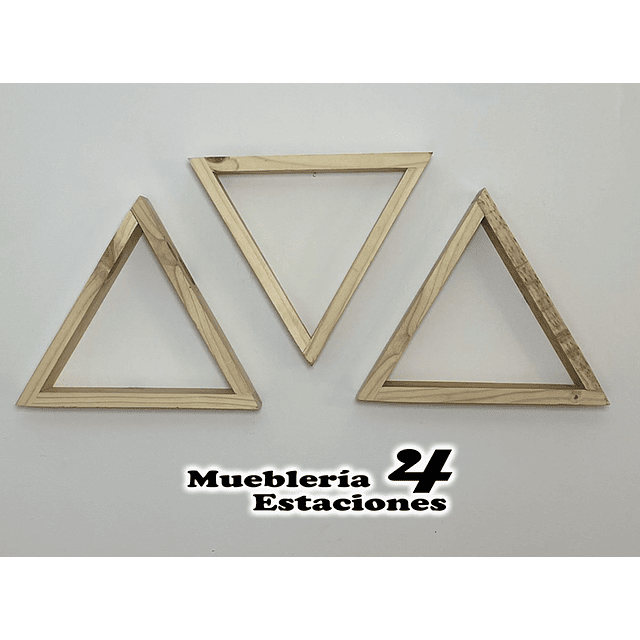 Repisa Flotante Triangular Natural Set 3 Piezas 28x32x7