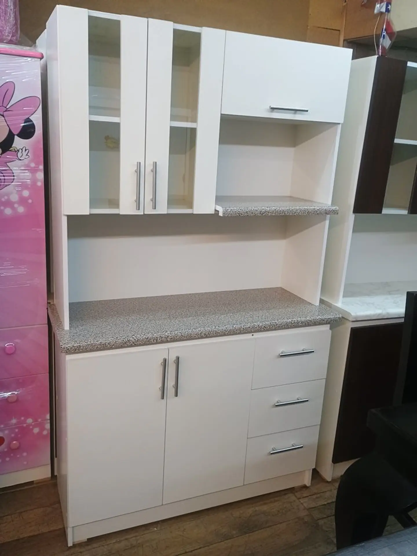 Kit de cocina 1,10 m blanco, cubierta azul 1