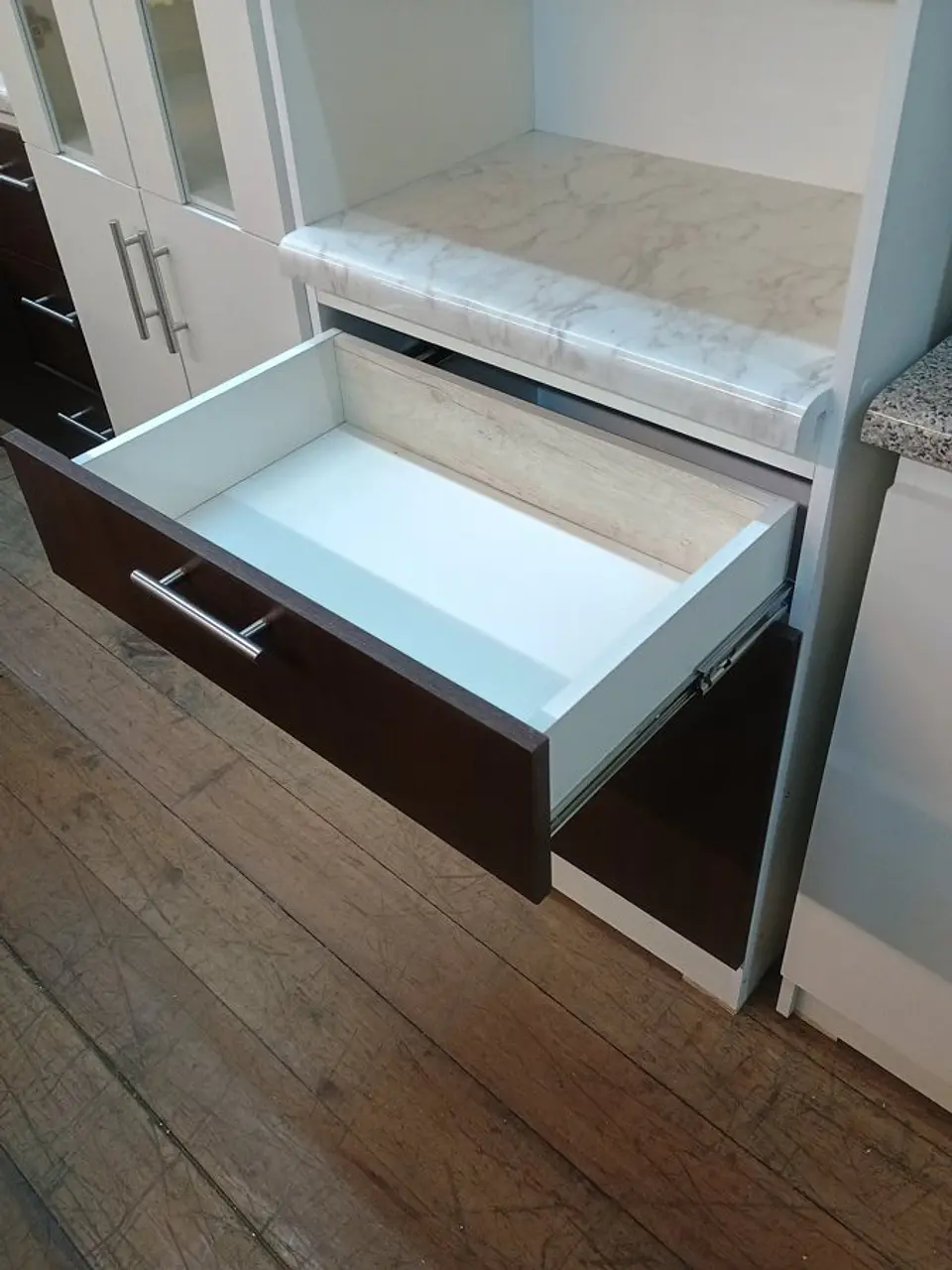 Mueble para horno y microondas café 2