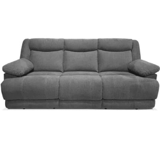 Sofa BURGOS con 2 Reclinables Color Gris Oxford