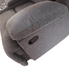 Love Seat BURGOS con 2 Reclinables y Consola Color Gris Oxford