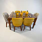 Juego de comedor 6 sillas Vintage + Base lápiz marco de madera  - Miniatura 2