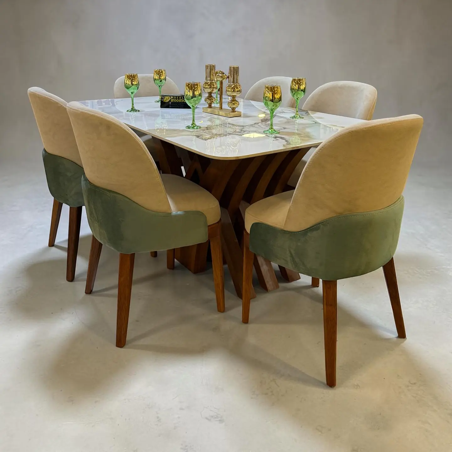 Juego de comedor Génesis + Base W + Piedra sinterizada 1