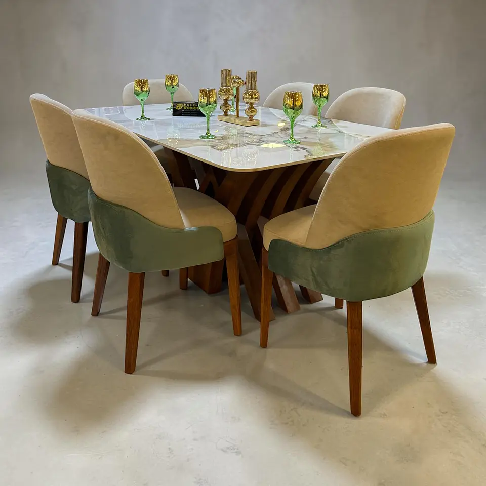 Juego de comedor Génesis + Base W + Piedra sinterizada 1