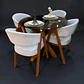 Juego de comedor 4 sillas Kiara + Base asterisco + Vidrio - Miniatura 1
