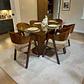 Juego de comedor 6 sillas Kiara + Base tallada + Vidrio  - Miniatura 1