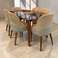 Juego de comedor 6 sillas Génesis + Base michi + Vidrio  - Miniatura 1