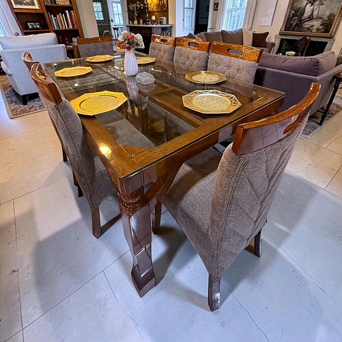 Juego de comedor 8 sillas Venecia + Mesa torneada