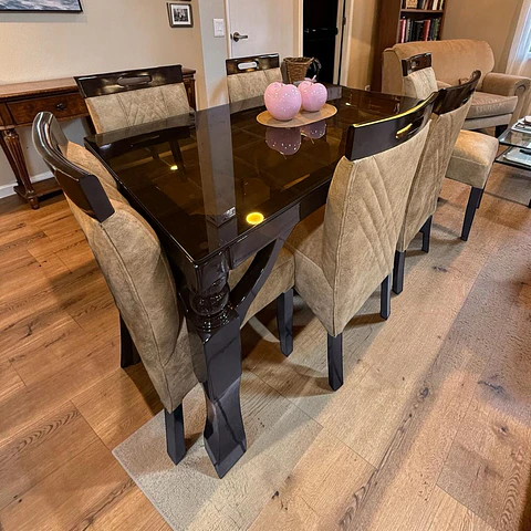 Juego de comedor 8 sillas Venecia + Mesa torneada 