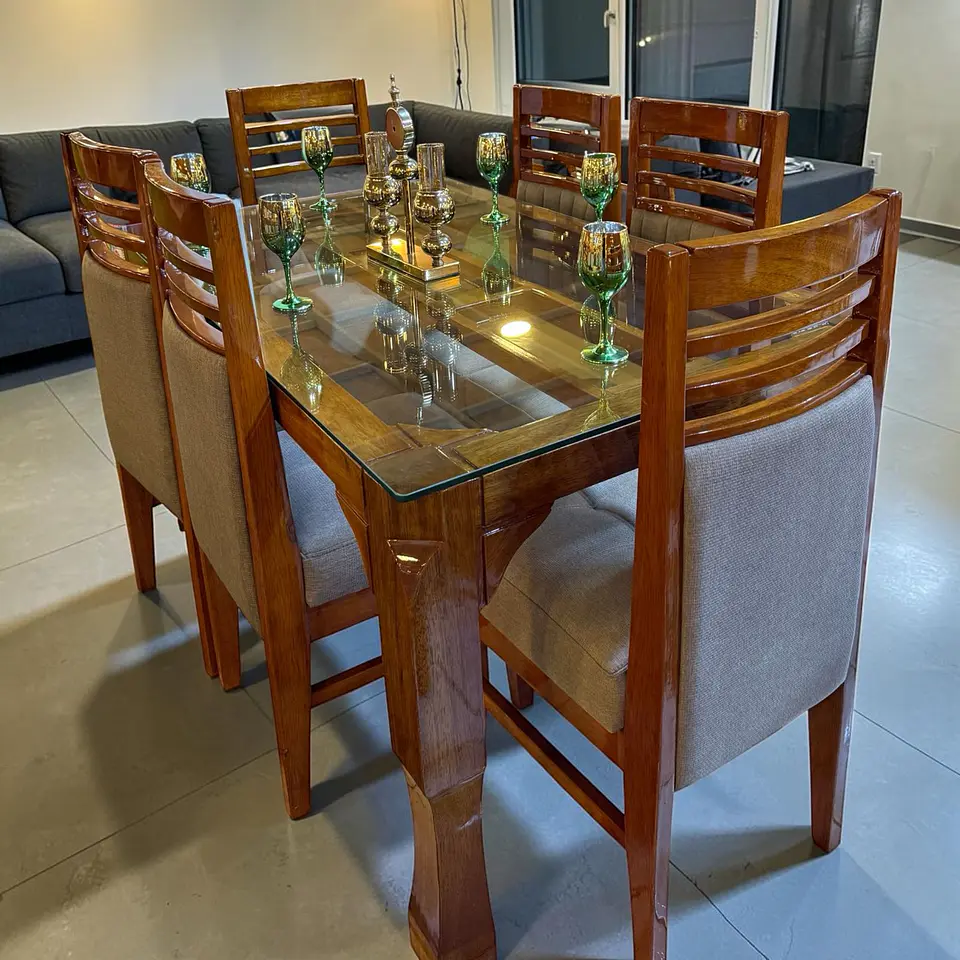 Juego de comedor 6 sillas Victoria + Mesa pata león + corte 7 1