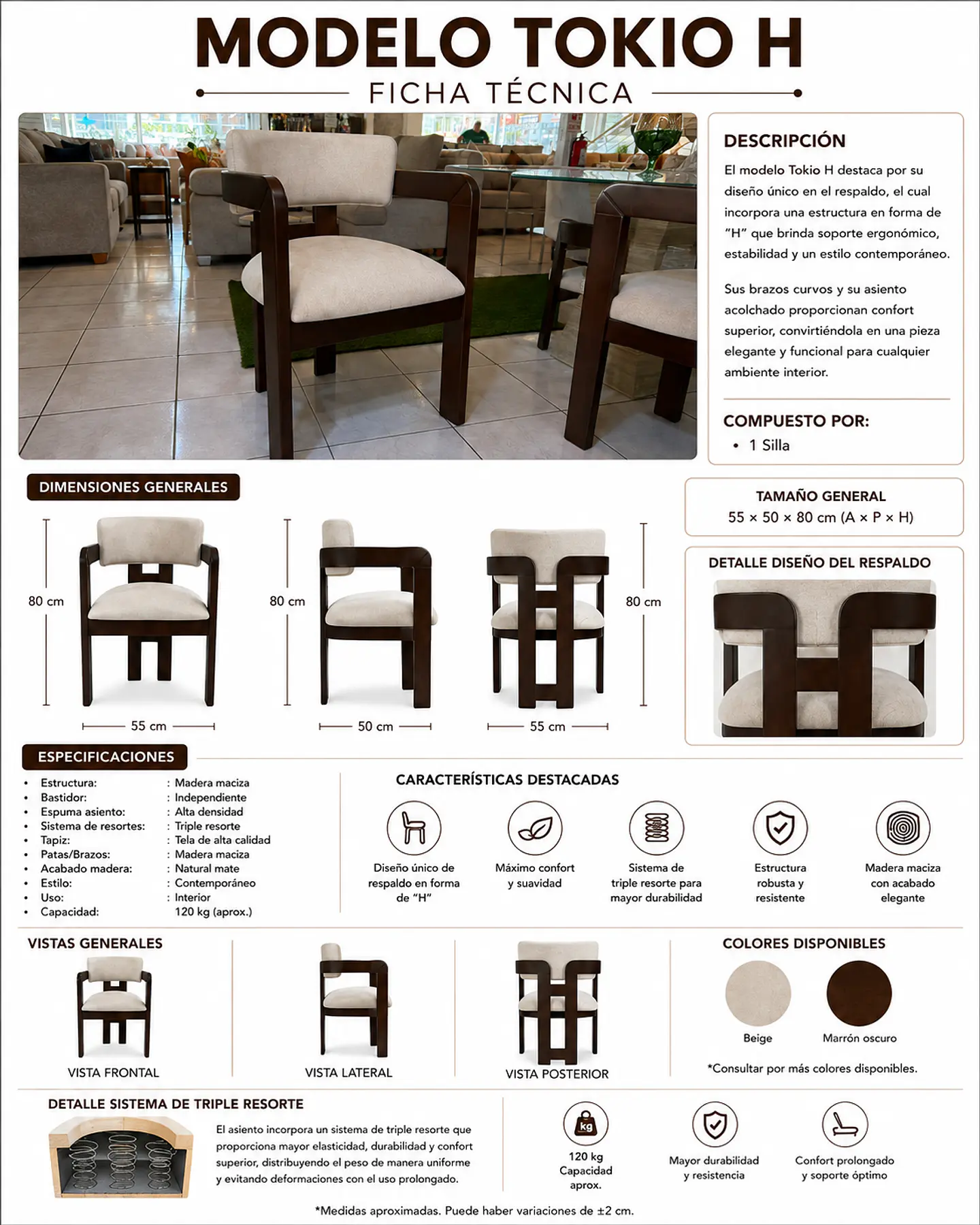 Juego de comedor 6 sillas Daniela+ Mármol + Vidrio Biselado 2