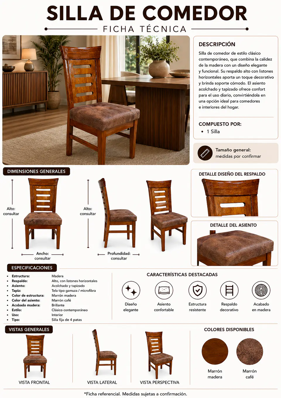 Juego de comedor 8 sillas California + Mesa Vintage  2