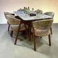 Juego de comedor 6 sillas Kiara + Base W + Piedra sinterizada  - Miniatura 1