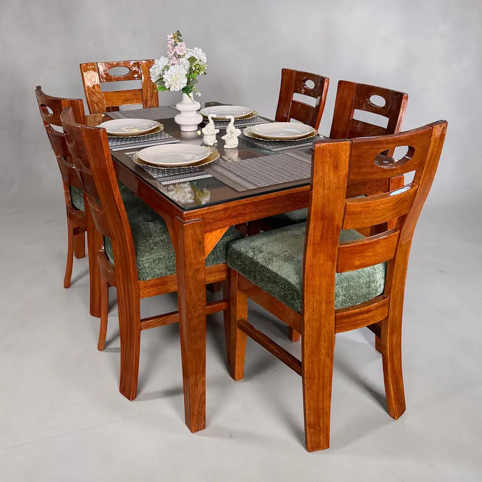 Juego de comedor 6 sillas Barcelona + Mesa + Vidrio 1
