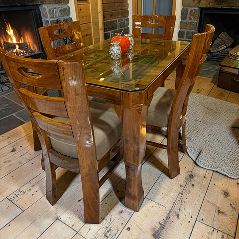 Juego de comedor 4 sillas Barcelona + Mesa + Vidrio