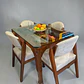 Juego de comedor 4 sillas Carmona + Mesa de Madera + Vidrio  - Miniatura 1