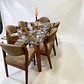 Juego de comedor 6 sillas Carmona + Base michi + Vidrio biselado - Miniatura 1