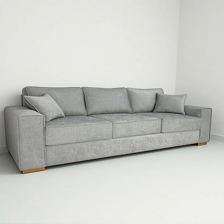 SOFA VICTORIA 3CUERPOS GRIS CLARO TAPIZ ANTIFLUIDOS 3