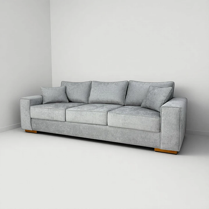 SOFA VICTORIA 3CUERPOS GRIS CLARO TAPIZ ANTIFLUIDOS 5