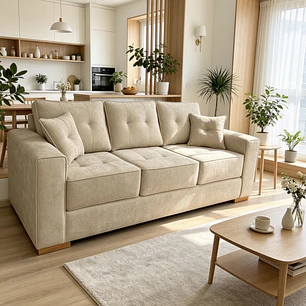 Sofá Esmeralda 3C Tapiz Antifluidos Beige