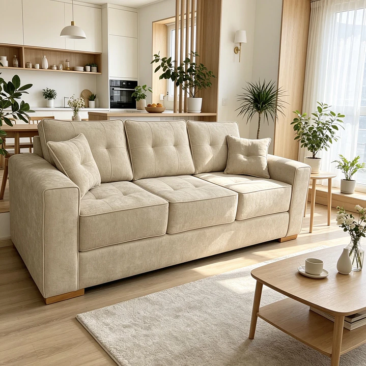 Sofá Esmeralda 3C Tapiz Antifluidos Beige 1