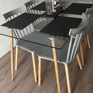Comedor Mesa Rectangular 120x80 + 4 Sillas Windsor