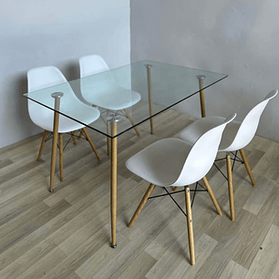 Mesa120x80cms + 4 Sillas Eames