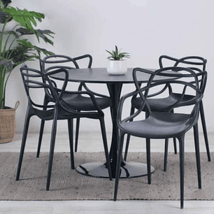 Comedor Mesa Tulip 100cm + 4 Sillas Master