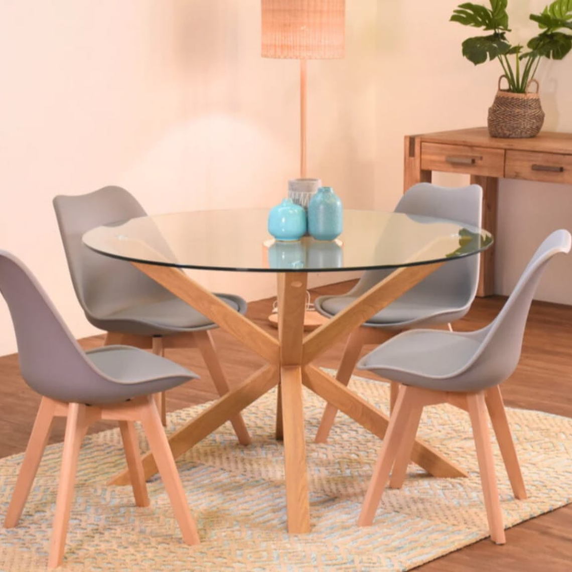 Mesa Redonda 120 cm + 4 Sillas Tulip 2