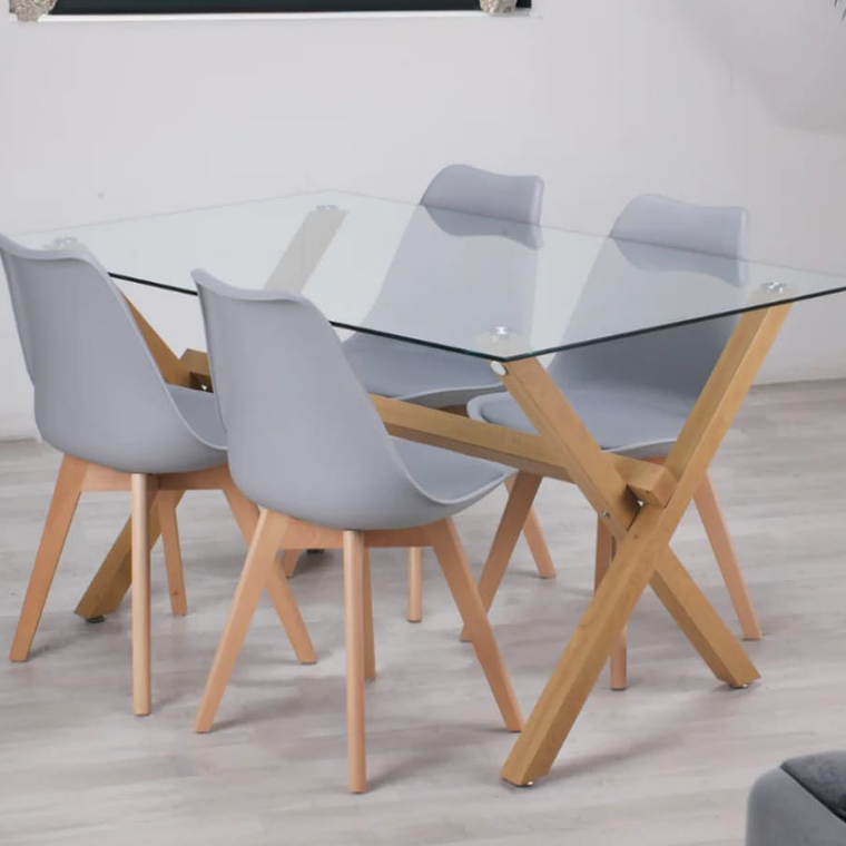 Mesa Rectangular 140*90 + 4 Sillas Tulip 1