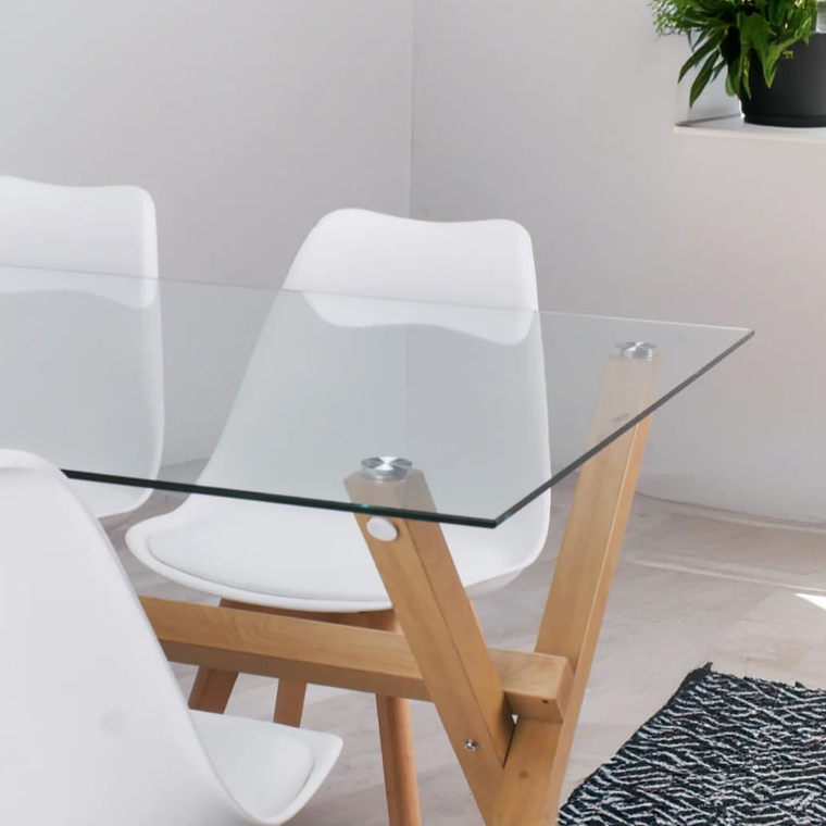 Mesa Rectangular 140*90 + 4 Sillas Tulip 3