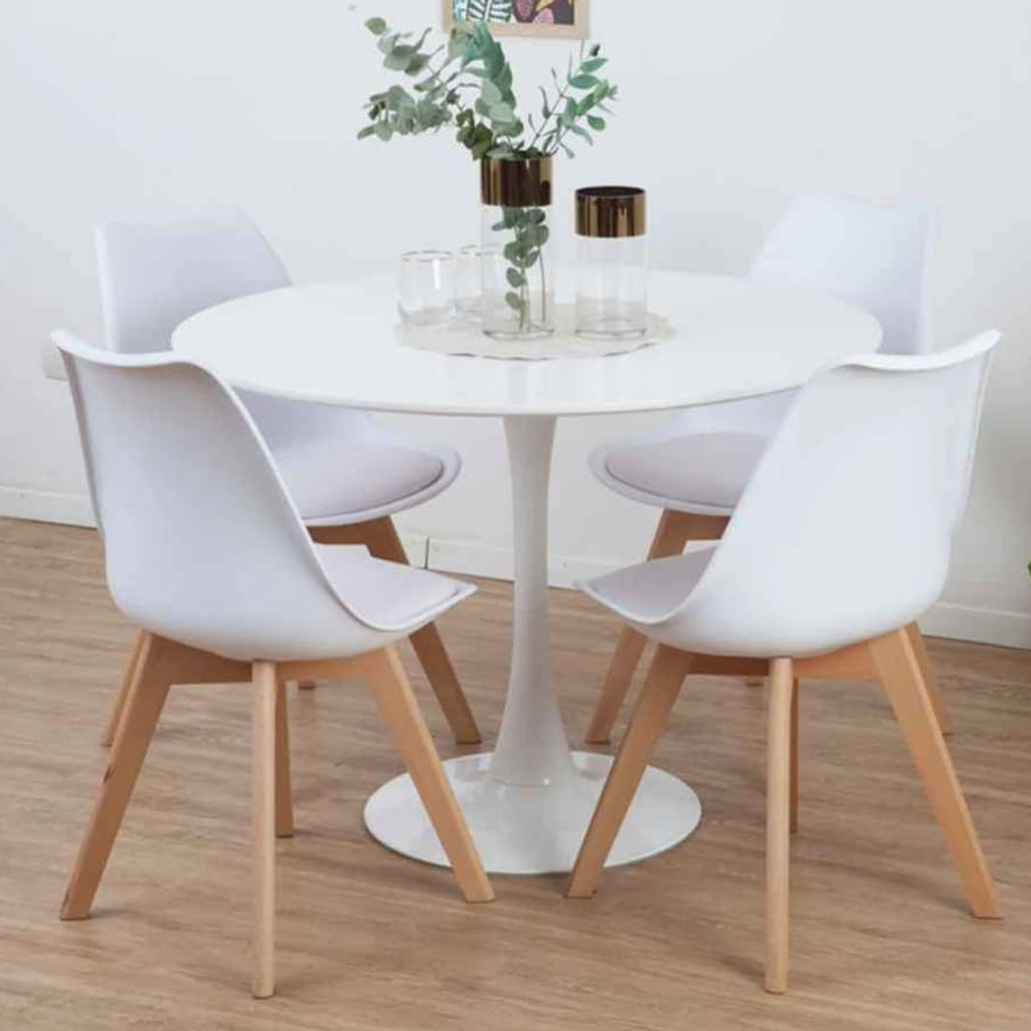 Comedor Mesa Tulip 100cms + 4 Sillas Tulip 1