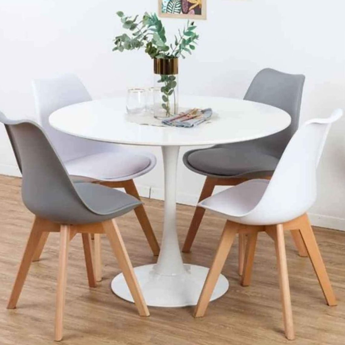 Comedor Mesa Tulip 100cms + 4 Sillas Tulip 2