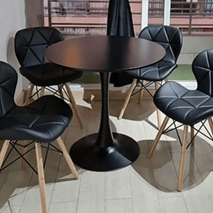 Mesa Tulip 80cm  +  4 Sillas Radar Mariposa