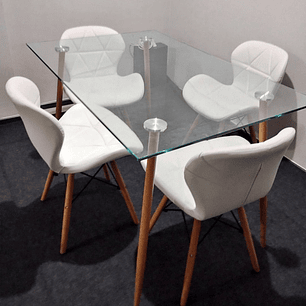 Mesa Rectangular 120*80 + 4 sillas Radar Mariposa