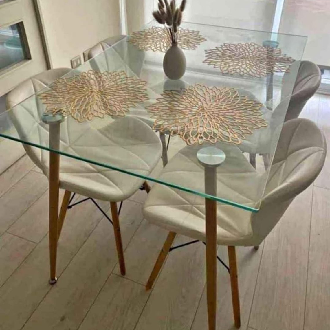 Mesa Rectangular 120*80 + 4 sillas Radar Mariposa 3