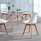 Mesa Eames Vidrio 100 Cm + 4 Sillas Tulip - Miniatura 2