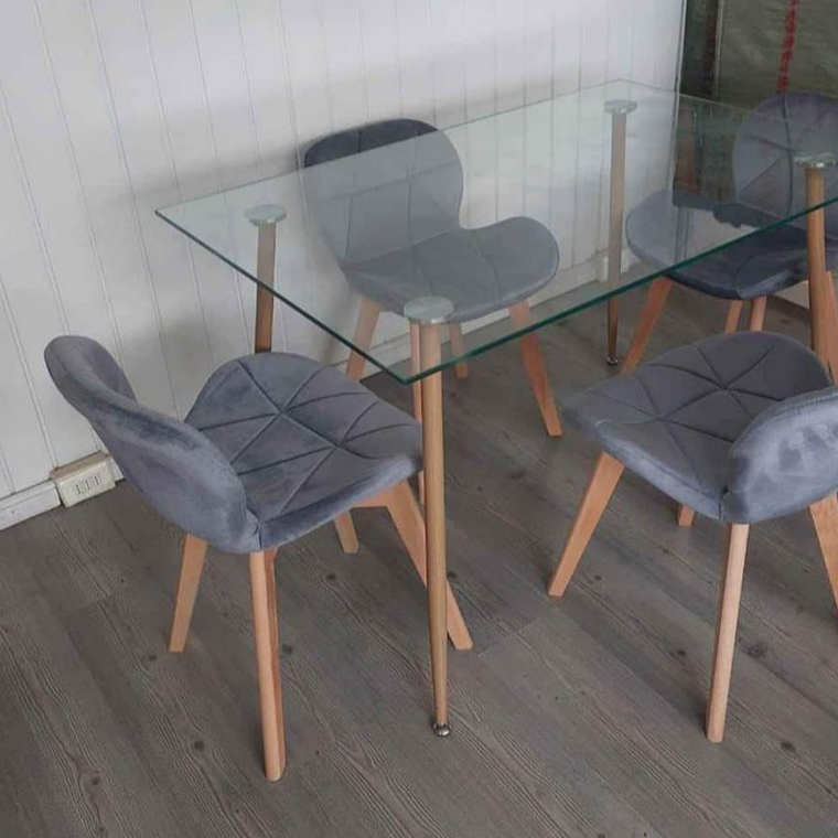 Mesa Rectangular 120*80 + 4 Sillas Velvet 1