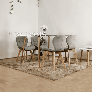 Mesa Rectangular 120*80 + 4 Sillas Velvet