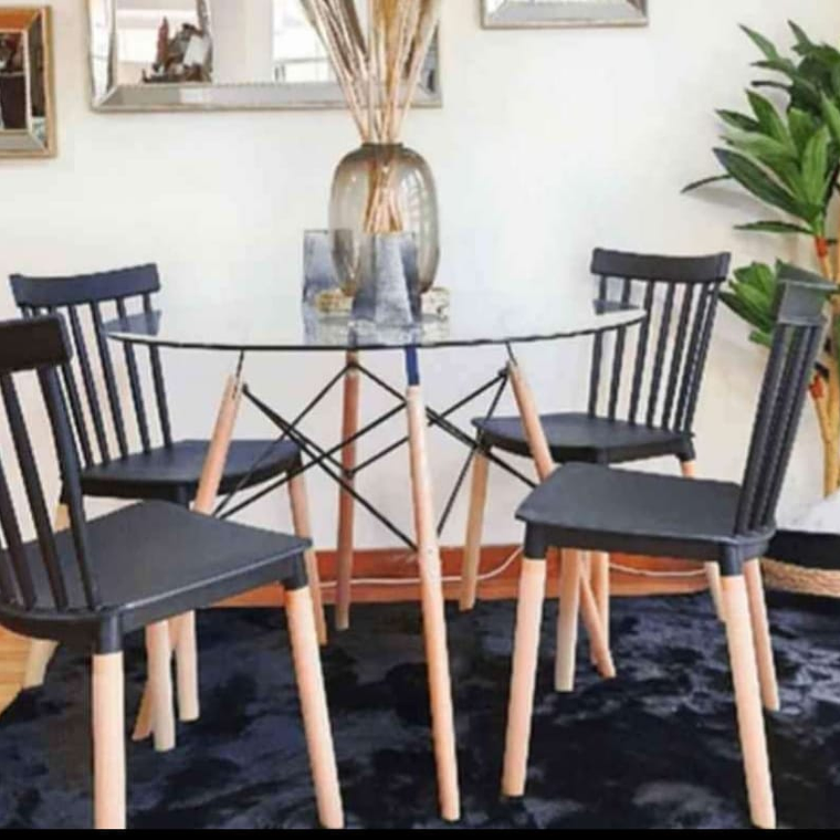 Mesa Redonda 100cm + 4 Sillas Windsor 1