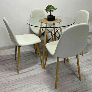 Mesa Redonda 80cm + 4 Sillas Scoop