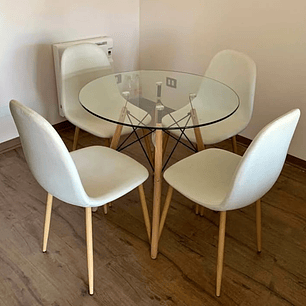 Mesa Redonda 80cm + 4 Sillas Scoop