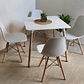 Mesa Cuadrada Melamina 80 x 80 + 4 Sillas Eames - Miniatura 1