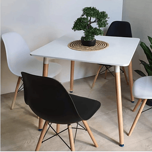 Mesa Cuadrada Melamina 80 x 80 + 4 Sillas Eames