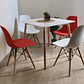 Mesa Cuadrada Melamina 80 x 80 + 4 Sillas Eames - Miniatura 3