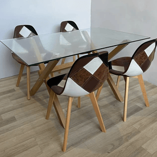 Mesa Rectangular 140 x 90 + 4 Sillas Davinci